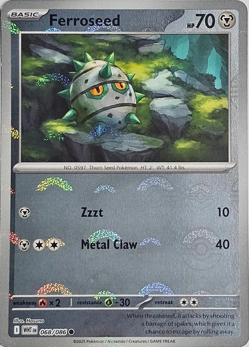 White Flare Ferroseed [Poke-Ball] Pokémon card